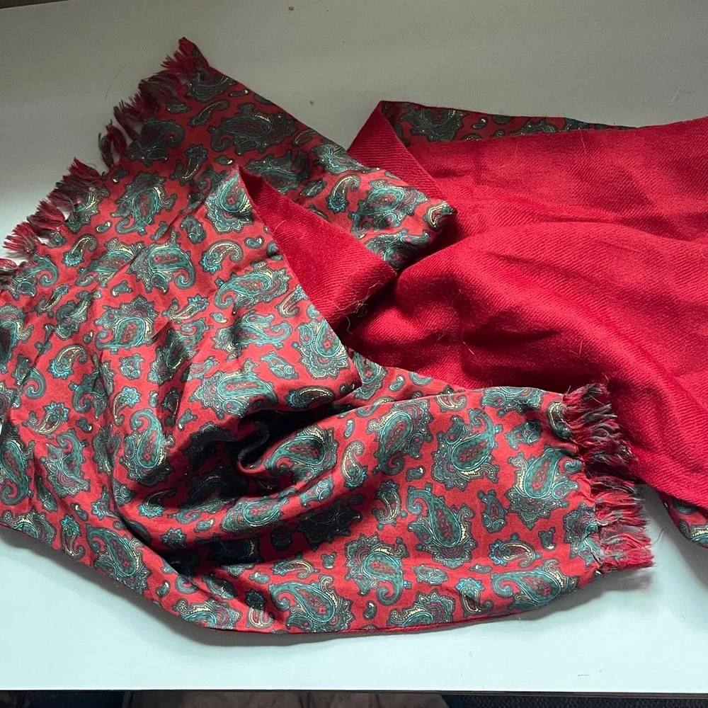 VTG SILK AND WOOL (CASHMERE?) SCARF